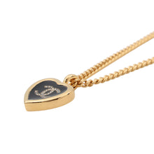 Load image into Gallery viewer, CHANEL Heart CC Logo Necklace BlackABG318 Gold Plated Enamel Rhinestone