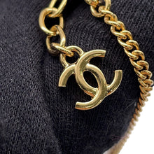 Load image into Gallery viewer, CHANEL Heart CC Logo Necklace BlackABG318 Gold Plated Enamel Rhinestone