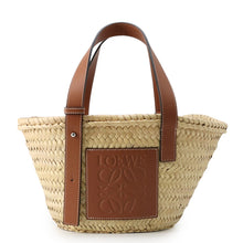 Load image into Gallery viewer, LOEWE Basket bag Natural/Brown327.02.S93 Raffia Leather Size Small