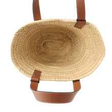Load image into Gallery viewer, LOEWE Basket bag Natural/Brown327.02.S93 Raffia Leather Size Small