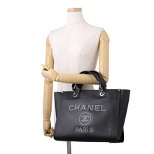 将图像加载到图库查看器中,CHANEL Deauville Studded 2WAY Chain Tote BlackA57069 Caviar Leather