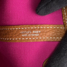 Load image into Gallery viewer, HERMES Garden Party Verso Gold/Magnolia Toile Officier Negonda Leather Size TPM