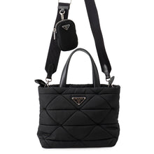 Load image into Gallery viewer, PRADA Tessuto Padded 2-Way Tote Bag Black1BG373 Nylon Size Small