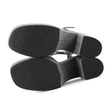 Load image into Gallery viewer, CHANEL CC Logo Platform Sandals GrayG45740 Felt Size 37C