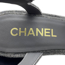 Load image into Gallery viewer, CHANEL CC Logo Platform Sandals GrayG45740 Felt Size 37C