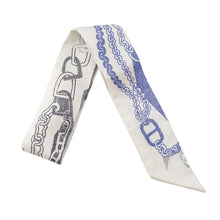 Load image into Gallery viewer, HERMES Twilly Boucle BOUCLES ET MAILLONS White / Anthracite / Encre Silk100%