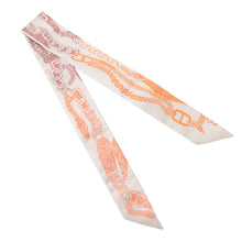 Load image into Gallery viewer, HERMES Twilly Boucle BOUCLES ET MAILLONS Greige / Brique / Orange Silk100%