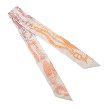 Load image into Gallery viewer, HERMES Twilly Boucle BOUCLES ET MAILLONS Greige / Brique / Orange Silk100%