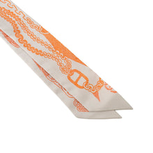 Load image into Gallery viewer, HERMES Twilly Boucle BOUCLES ET MAILLONS Greige / Brique / Orange Silk100%