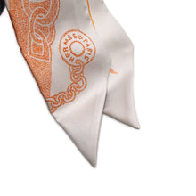 Load image into Gallery viewer, HERMES Twilly Boucle BOUCLES ET MAILLONS Greige / Brique / Orange Silk100%
