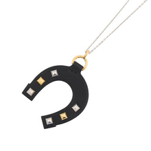 Load image into Gallery viewer, HERMES necklace jockey Size PM Black Swift Leather
