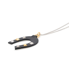 Load image into Gallery viewer, HERMES necklace jockey Size PM Black Swift Leather
