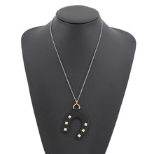 Load image into Gallery viewer, HERMES necklace jockey Size PM Black Swift Leather