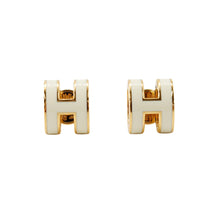 Load image into Gallery viewer, HERMES Pop Ash Earrings Size Mini White Gold Plated Lacquer