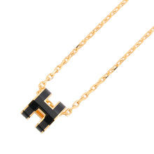 Load image into Gallery viewer, HERMES Pop Ash Necklace Size Mini Black Gold Plated Lacquer