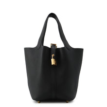 将图像加载到图库查看器中,HERMES Picotin Lock Black Taurillon Clemence Size PM