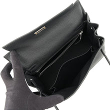 将图像加载到图库查看器中,HERMES Kelly Retourne Black Togo Leather Size 25