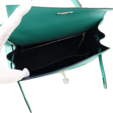 将图像加载到图库查看器中,HERMES Kelly Verso Outer Vert Veron/Deep Blue Veau Madame Size 25