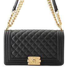 将图像加载到图库查看器中,CHANEL Boy Chanel ChainShoulder BlackA67086 Caviar Leather Size 25