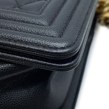 将图像加载到图库查看器中,CHANEL Boy Chanel ChainShoulder BlackA67086 Caviar Leather Size 25