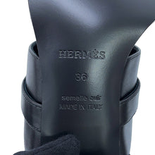 Load image into Gallery viewer, HERMES Ninon 50 Sandals BlackMS1262125Z2602 Calf Leather Size 36