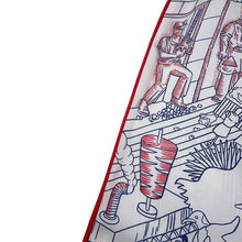Load image into Gallery viewer, HERMES Carre Brodet Animapolis Fleuri Size 90 White/Blue Azur/Rouge 100% silk beads