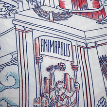 Load image into Gallery viewer, HERMES Carre Brodet Animapolis Fleuri Size 90 White/Blue Azur/Rouge 100% silk beads