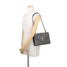 Load image into Gallery viewer, SAINT LAURENT PARIS Envelope Chain Shoulder Bag Gray487206BOW922034 Leather Size Medium