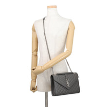 Load image into Gallery viewer, SAINT LAURENT PARIS Envelope Chain Shoulder Bag Gray487206BOW922034 Leather Size Medium