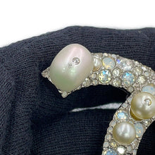 Load image into Gallery viewer, CHANEL CC Logo Rhinestone/Faux Pearl BroochA96841 Metal Rhinestone Faux Pearl