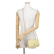 Load image into Gallery viewer, CHANEL Matelasse Classic Chain Wallet YellowAP0250 Caviar Leather