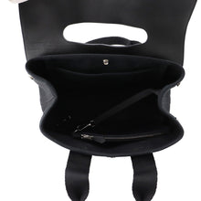 Load image into Gallery viewer, HERMES Valparaiso Black Toile Chevrons Leather Size PM