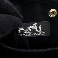 Load image into Gallery viewer, HERMES Valparaiso Black Toile Chevrons Leather Size PM