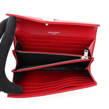 Load image into Gallery viewer, SAINT LAURENT PARIS Cassandra Matelasse Large Flap Wallet Red372264BOW026805 Leather
