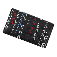 Load image into Gallery viewer, CHANEL Typography Bifold Wallet Cloth Black/Multicolor Leather