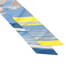 Load image into Gallery viewer, HERMES Twilly sticker EX-LIBRIS Bleu Moyan/Jaune Viff/Orange Silk100%