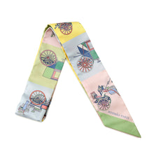 Load image into Gallery viewer, HERMES Twilly Elaborate carriage Voitures Exquises Rose Pale/Jaune Pale/Vert Amand Silk100%