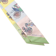 Load image into Gallery viewer, HERMES Twilly Elaborate carriage Voitures Exquises Rose Pale/Jaune Pale/Vert Amand Silk100%