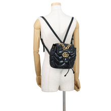 Load image into Gallery viewer, GUCCI GG Marmont Backpack Black777253 Leather