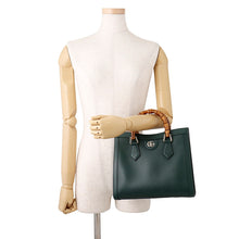 将图像加载到图库查看器中,GUCCI Diana Tote Bag Green853226 Leather Size Medium