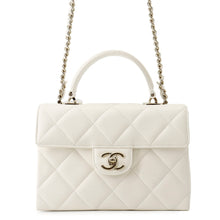 Load image into Gallery viewer, CHANEL Matelasse Top Handle ChainShoulder Bag WhiteAS4711 Caviar Leather Size Mini