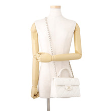 Load image into Gallery viewer, CHANEL Matelasse Top Handle ChainShoulder Bag WhiteAS4711 Caviar Leather Size Mini