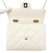 Load image into Gallery viewer, CHANEL Matelasse Top Handle ChainShoulder Bag WhiteAS4711 Caviar Leather Size Mini