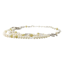 Load image into Gallery viewer, CHANEL CC Logo Ribbon Motif Necklace Metal Rhinestone Faux Pearl