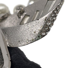 Load image into Gallery viewer, CHANEL CC Logo Ribbon Motif Necklace Metal Rhinestone Faux Pearl