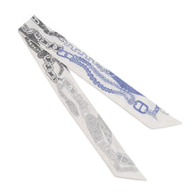 Load image into Gallery viewer, HERMES Twilly Boucle BOUCLES ET MAILLONS White/Anthracite/Encre Silk100%