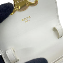 Load image into Gallery viewer, CELINE Triomphe Mini Claude Shoulder Bag White10I513DPV Shiny Calf Leather Size Mini