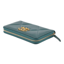 将图像加载到图库查看器中,CHANEL CHANEL 19 Small Zippy Wallet Dark GreenAP0948 Lambskin
