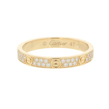 Load image into Gallery viewer, CARTIER Love Ring Diamond Pave Setting Size Mini/47/#7B4218047/B4218000 18K Yellow Gold