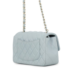Load image into Gallery viewer, CHANEL Mini Matelasse Single Flap Single Chain Shoulder Bag Light BlueA69900 Lambskin Size 20